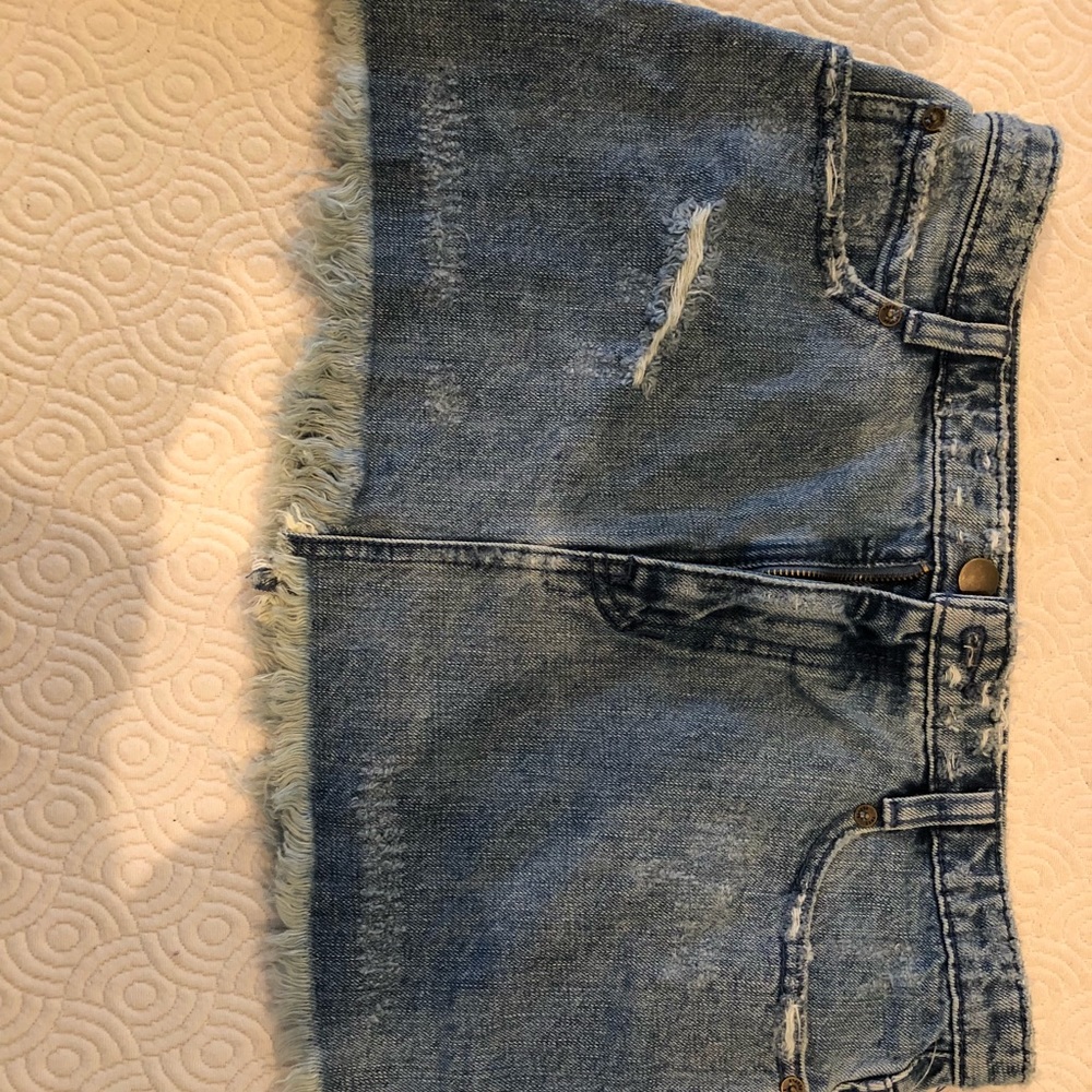 free people jean skirt